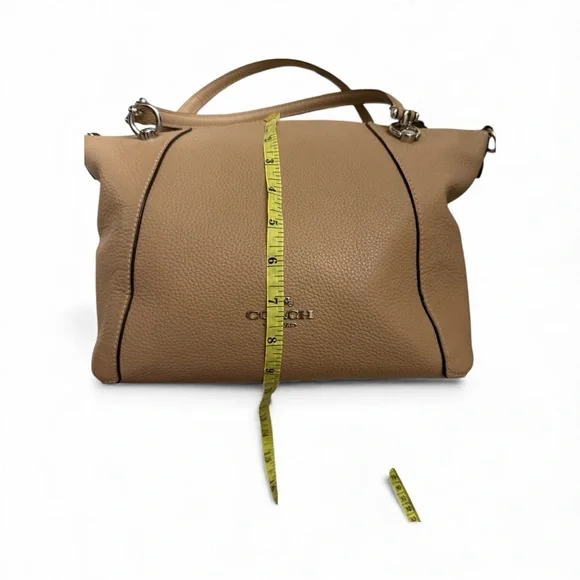 Coach Kacey Satchel in a taupe or beige color. - Picture 3 of 12